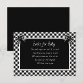 Books for Baby Black and White Plaid Informatiekaartje (Voorkant / Achterkant)