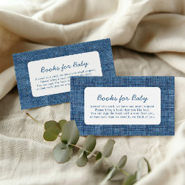 Books For Baby Blue Jean Baby Denim Baby Shower Informatiekaartje