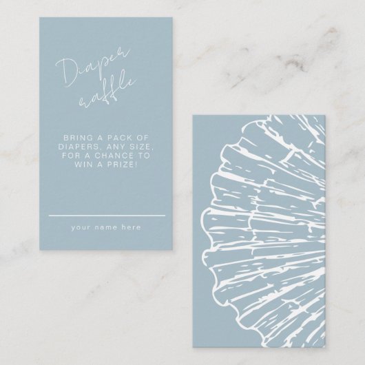 Books for Baby Blue Scallop Shell  Boy Baby Shower Informatiekaartje (Voorkant / Achterkant)