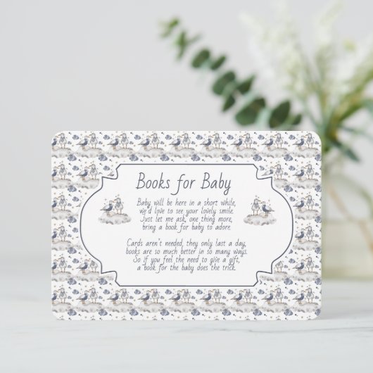 Books for Baby Blue Seagull Seashells Informatiekaartje (Staand voorkant)