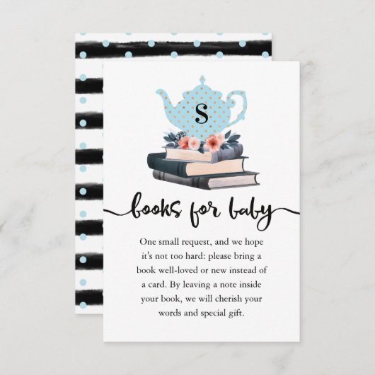 Books for Baby Boy Blue  Tea Party & Books Informatiekaartje (Voorkant / Achterkant)