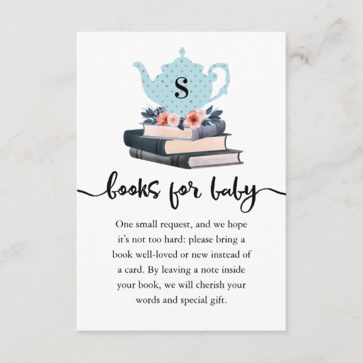 Books for Baby Boy Blue Tea Party & Books Informatiekaartje (Voorkant)