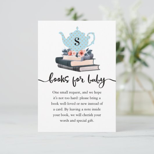 Books for Baby Boy Blue  Tea Party & Books Informatiekaartje (Staand voorkant)