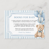 Books for Baby Card Blue Bear Informatiekaartje (Voorkant)