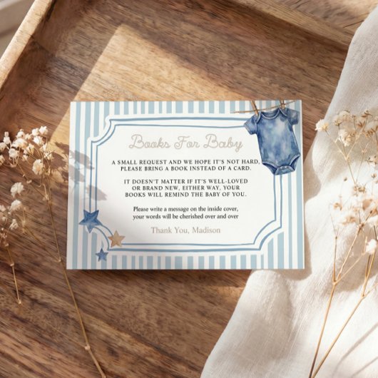 Books for Baby Card Blue Jean Informatiekaartje