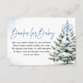 Books for Baby Card Blue Snowflake Baby Shower Informatiekaartje (Voorkant)