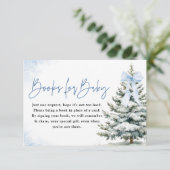 Books for Baby Card Blue Snowflake Baby Shower Informatiekaartje (Staand voorkant)