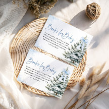 Books for Baby Card Blue Snowflake Baby Shower