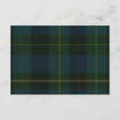 Books for Baby Card Classic Dark Green Blue Plaid  Informatiekaartje (Achterkant)
