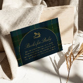 Books for Baby Card Classic Polo Dark Green Plaid Informatiekaartje