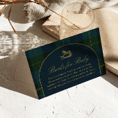 Books for Baby Card Classic Polo Dark Green Plaid Informatiekaartje