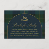 Books for Baby Card Classic Polo Dark Green Plaid Informatiekaartje (Voorkant)