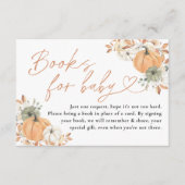 Books for Baby Card | Fall Pumpkin Baby Shower Informatiekaartje (Voorkant)