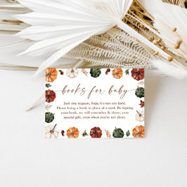 Books for Baby Card | Fall Pumpkin Baby Shower Informatiekaartje