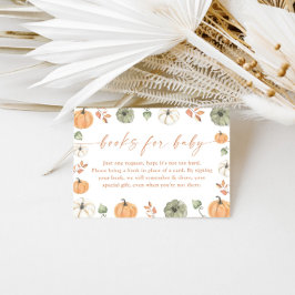 Books for Baby Card | Fall Pumpkin Baby Shower Informatiekaartje