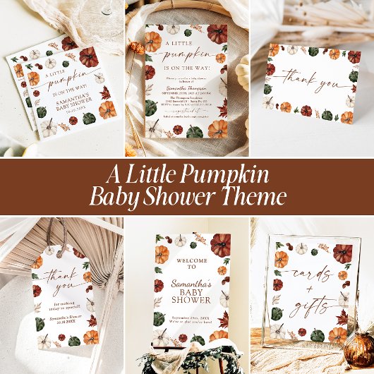 Books for Baby Card | Fall Pumpkin Baby Shower Informatiekaartje