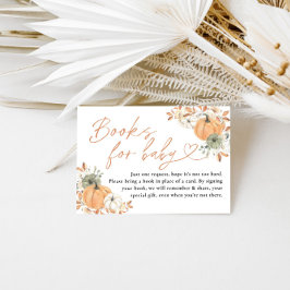 Books for Baby Card | Fall Pumpkin Baby Shower Informatiekaartje