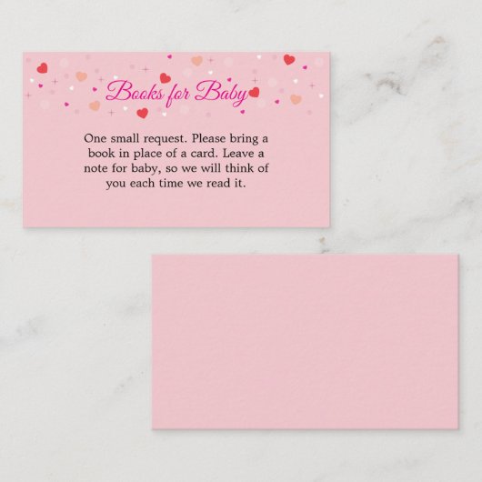 Books For Baby Card to Include with Invitations Informatiekaartje (Voorkant / Achterkant)