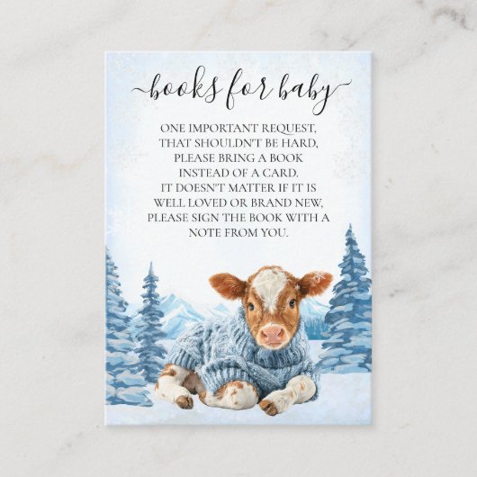 Books for Baby Cow Calf Christmas Winter  Informatiekaartje (Voorkant)