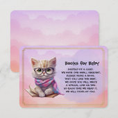 Books for Baby Cute Kitten Reading A Book Informatiekaartje (Voorkant / Achterkant)