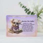 Books for Baby Cute Puppy Dog Reading A Book Informatiekaartje (Staand voorkant)