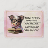 Books for Baby Cute Puppy Dog Reading A Book Informatiekaartje (Voorkant)
