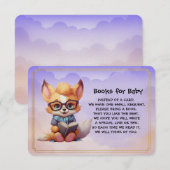 Books for Baby Cute Red Fox Reading A Book Informatiekaartje (Voorkant / Achterkant)