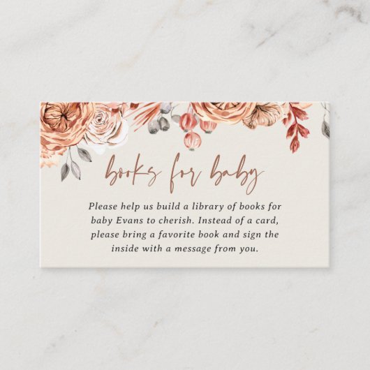 Books for Baby Fall Shower Enclosure Card Informatiekaartje (Voorkant)