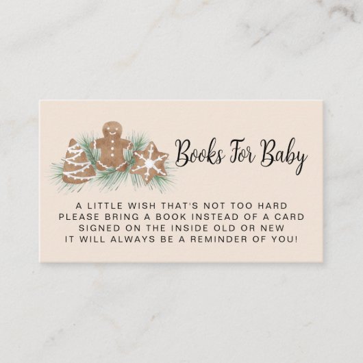 Books for Baby Gingerbread Baby Shower Informatiekaartje (Voorkant)