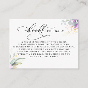 Books for Baby Gold Greenery Request Card Informatiekaartje