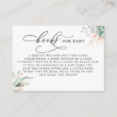 Books for Baby Gold Greenery Request Card Informatiekaartje (Voorkant)