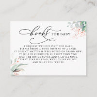 Books for Baby Gold Greenery Request Card