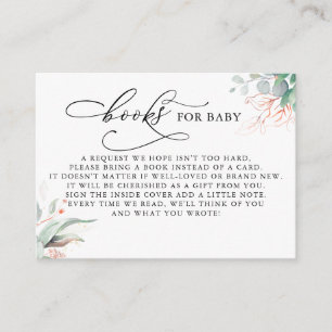 Books for Baby Gold Greenery Request Card Informatiekaartje