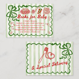 Books for Baby Green Bow Frame Enclosure Card Informatiekaartje