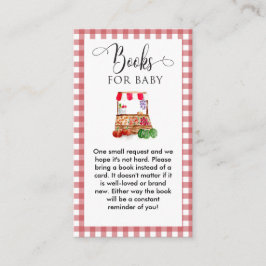 Books for Baby Locally Grown Baby Shower Gingham Informatiekaartje