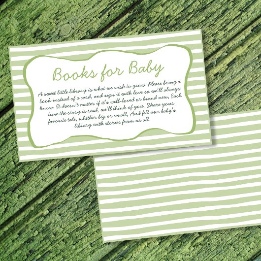 Books For Baby Matcha Green Tea Baby Shower Informatiekaartje