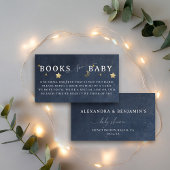 Books For Baby Moon Starry Night Navy Blue Stars Informatiekaartje