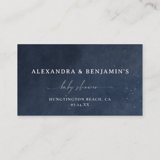 Books For Baby Moon Starry Night Navy Blue Stars Informatiekaartje (Achterkant)