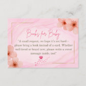 Books for Baby  Pink Floral Enclosure Card Informatiekaartje (Voorkant)
