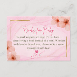 Books for Baby  Pink Floral Enclosure Card Informatiekaartje