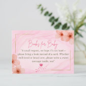 Books for Baby  Pink Floral Enclosure Card Informatiekaartje (Staand voorkant)