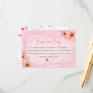 Books for Baby  Pink Floral Enclosure Card Informatiekaartje