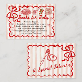 Books for Baby Red Bow Frame Enclosure Card Informatiekaartje