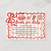 Books for Baby Red Bow Frame Enclosure Card Informatiekaartje (Voorkant)
