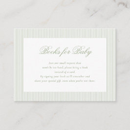 Books for Baby Sage Green Baby Shower Gifts Informatiekaartje