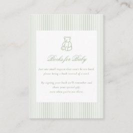 Books for Baby Sage Green Baby Shower Gifts Informatiekaartje