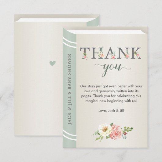 Books for Baby Sage Library Storybook Thank You Informatiekaartje (Voorkant / Achterkant)