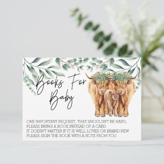 Books for Baby Shower Highland Cow Mothers Kaart (Staand voorkant)