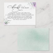 Books for Baby Silver Greenery Request Card Informatiekaartje (Voorkant / Achterkant)
