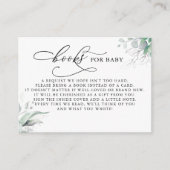 Books for Baby Silver Greenery Request Card Informatiekaartje (Voorkant)